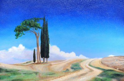 4 Trees, Picenza, Tuscany, 2002 by Trevor Neal